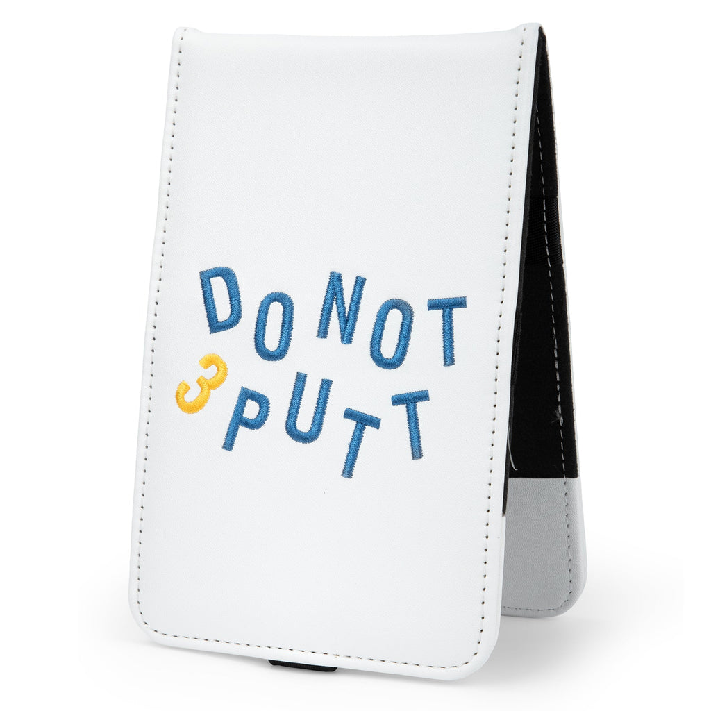 Custom embroidered golf scorecard holder white PU leather