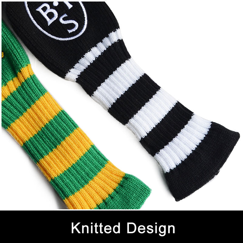 Golf headcovers wholesale — 4 styles pompon and knitted design on golf course
