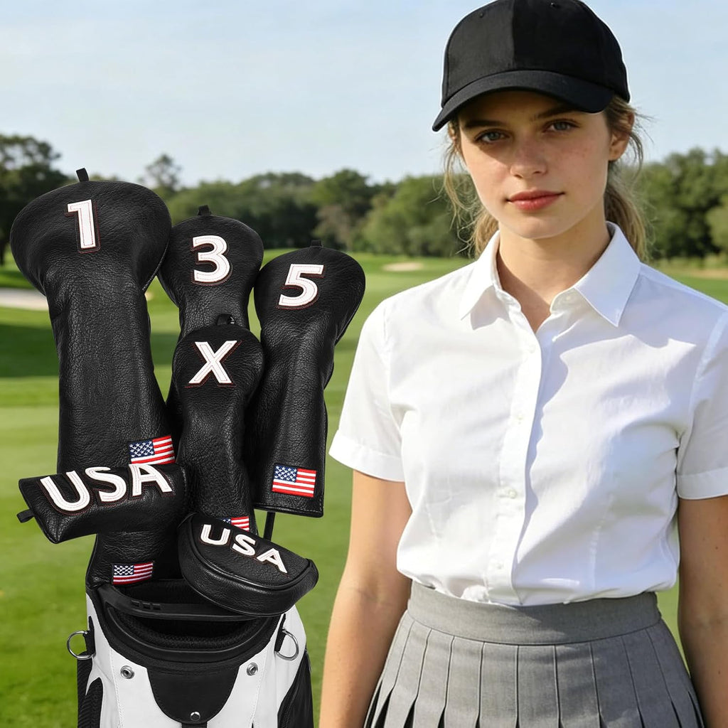 Custom Logo Driver Fairway Hybird Leather Headcovers Soft lining Golf Team Accessories Low MOQ