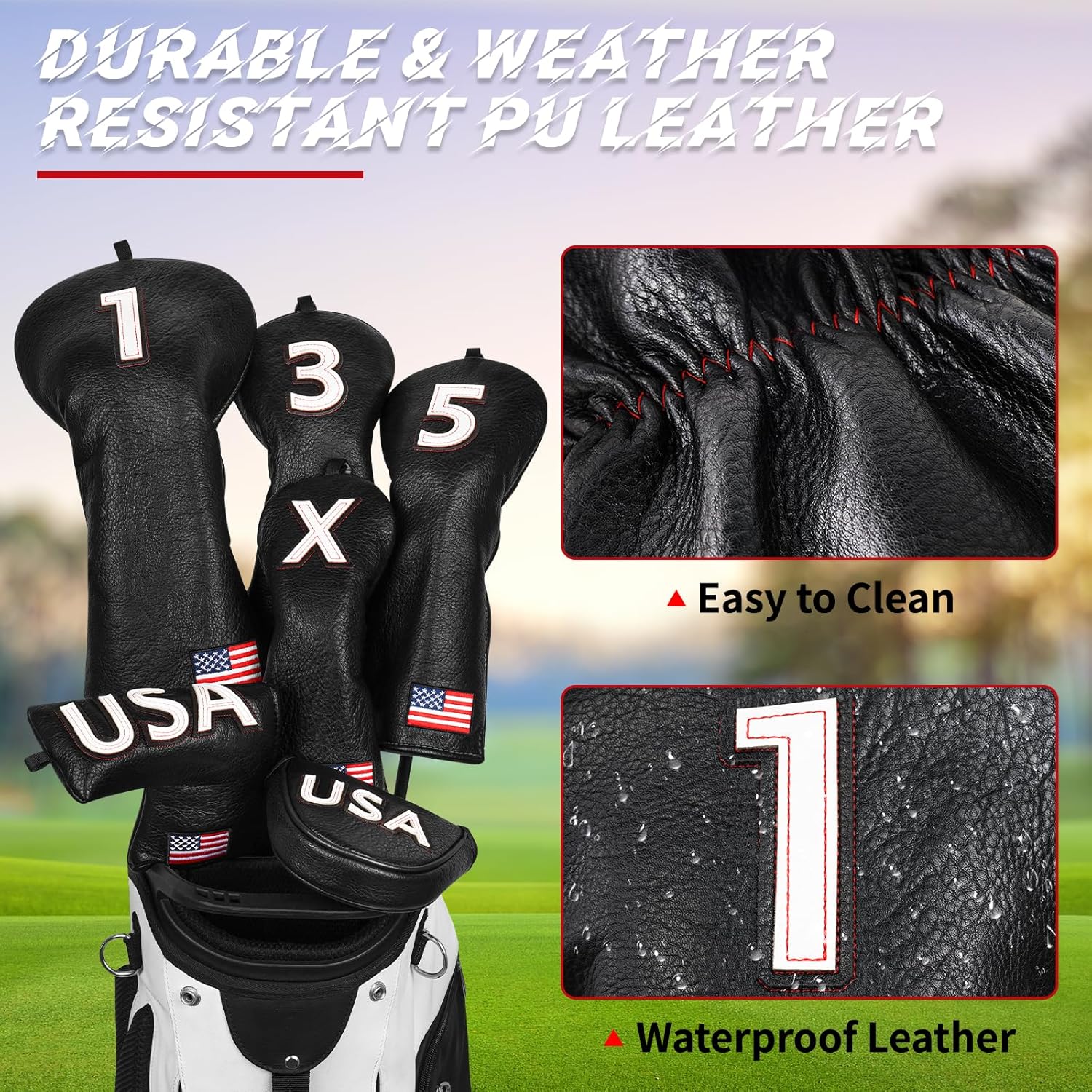 Custom Logo Driver Fairway Hybird Leather Headcovers Soft lining Golf Team Accessories Low MOQ