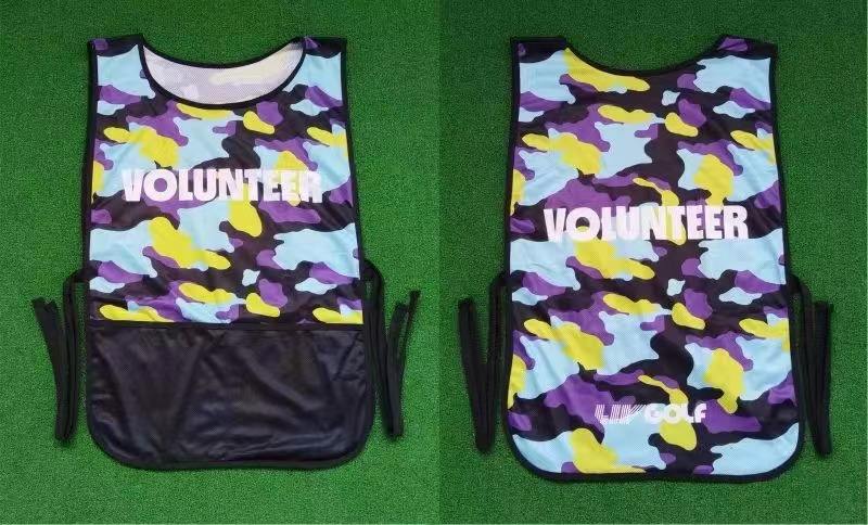 Durable polyester golf caddie bibs bulk production