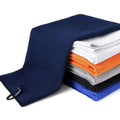 Waffle Texture Golf Towel Tri-Fold Carabiner Clip Multi Color OEM Custom Logo 40x60cm