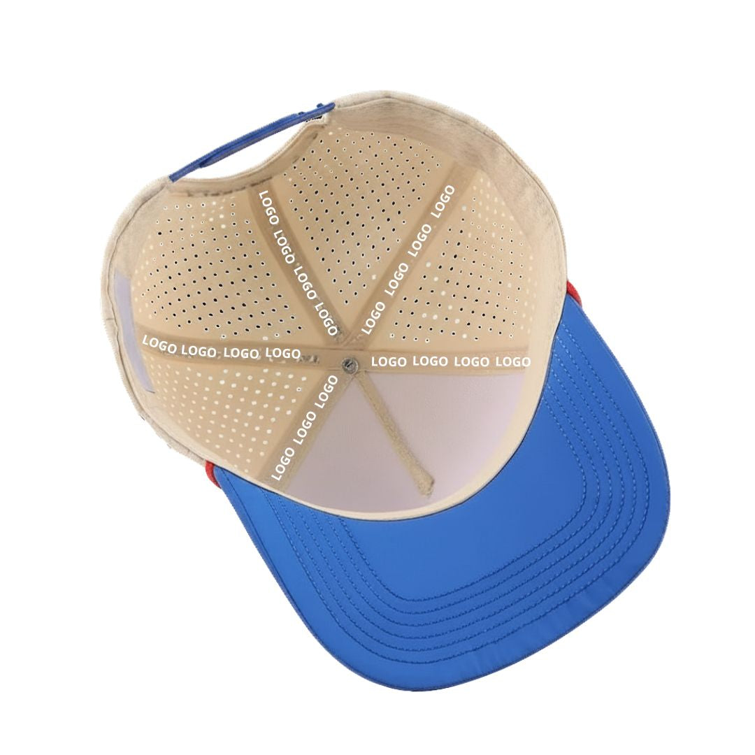 Custom Two-Tone Perforated Golf Cap with PVC Logo Patch - Interior View