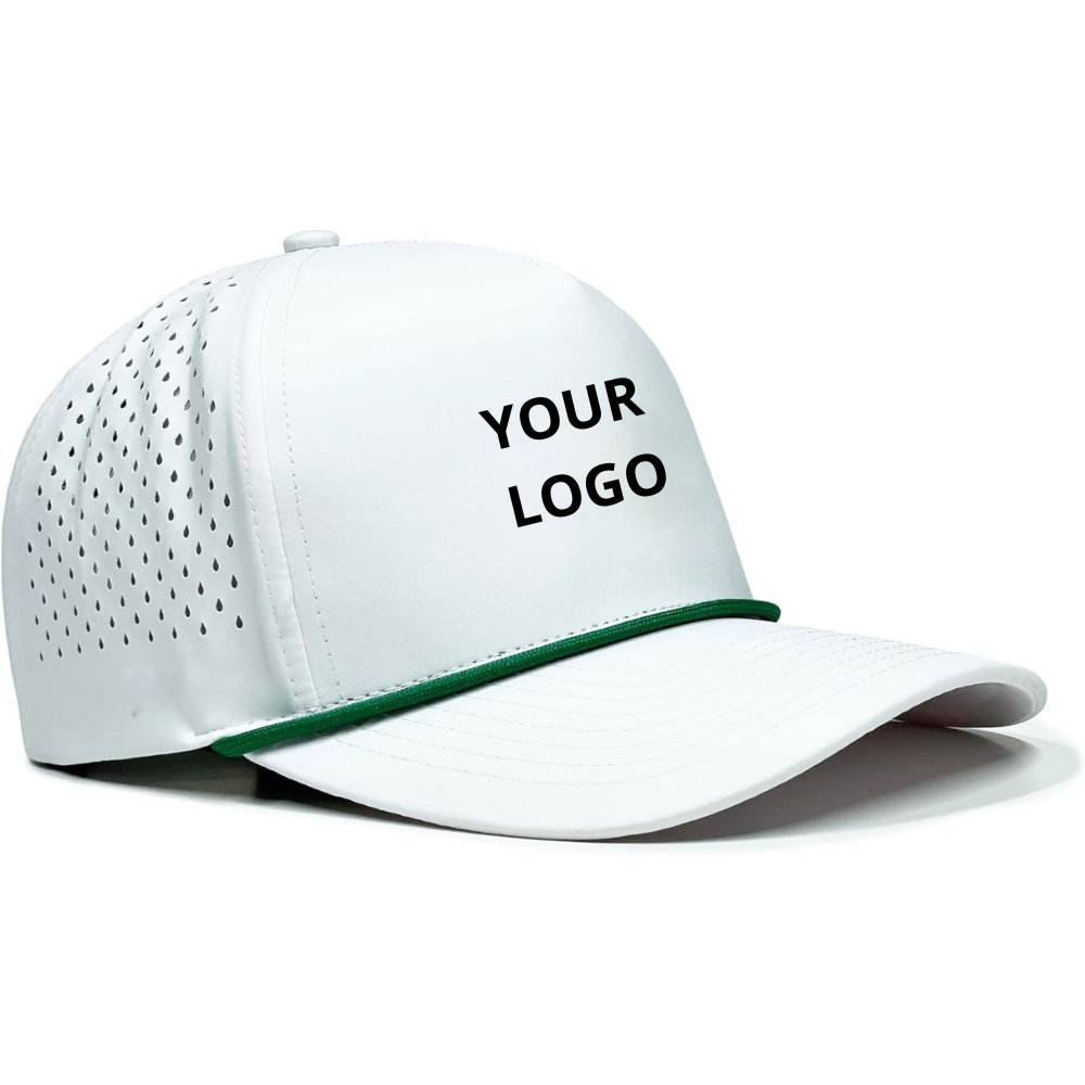 Custom Perforated Golf Cap - White