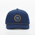 Custom Perforated Snapback Golf Cap with Rope Brim - Front View