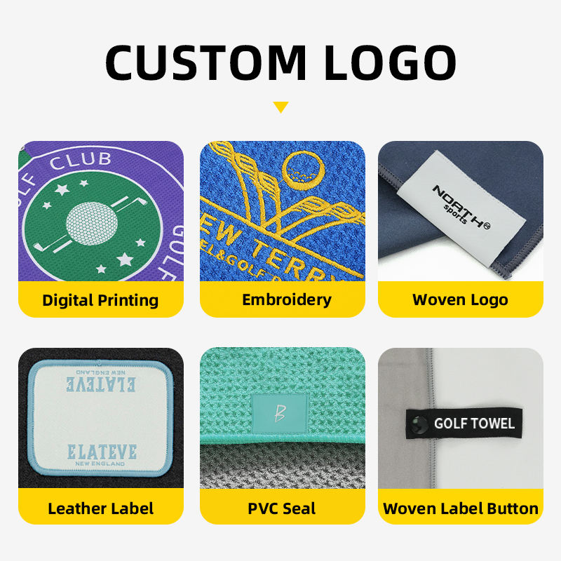Full Sublimation Print Golf Towel Double Sided Microfiber Custom Logo OEM 40x60cm