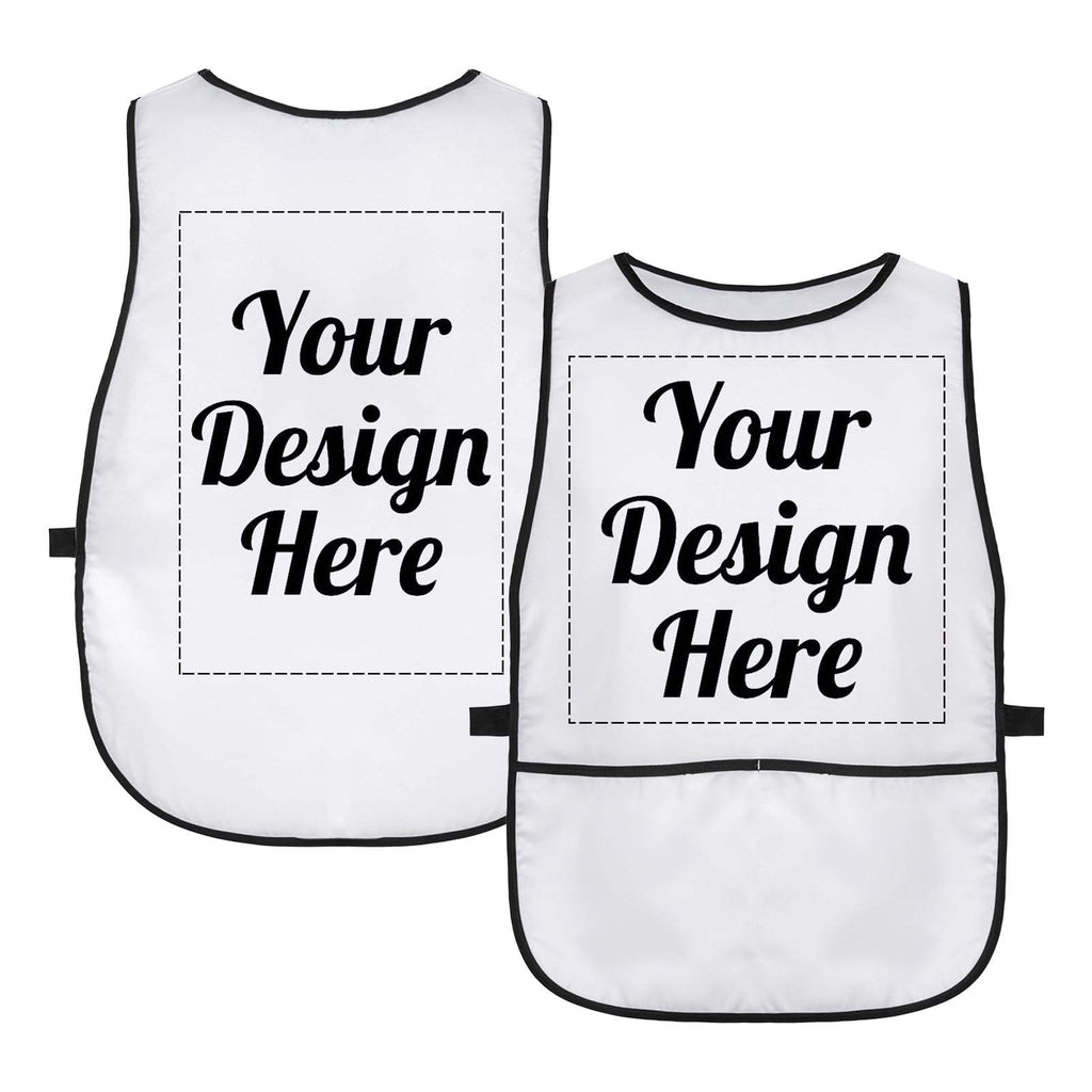 White golf caddie bib front and back full custom print area Your Design Here