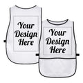 White golf caddie bib front and back full custom print area Your Design Here