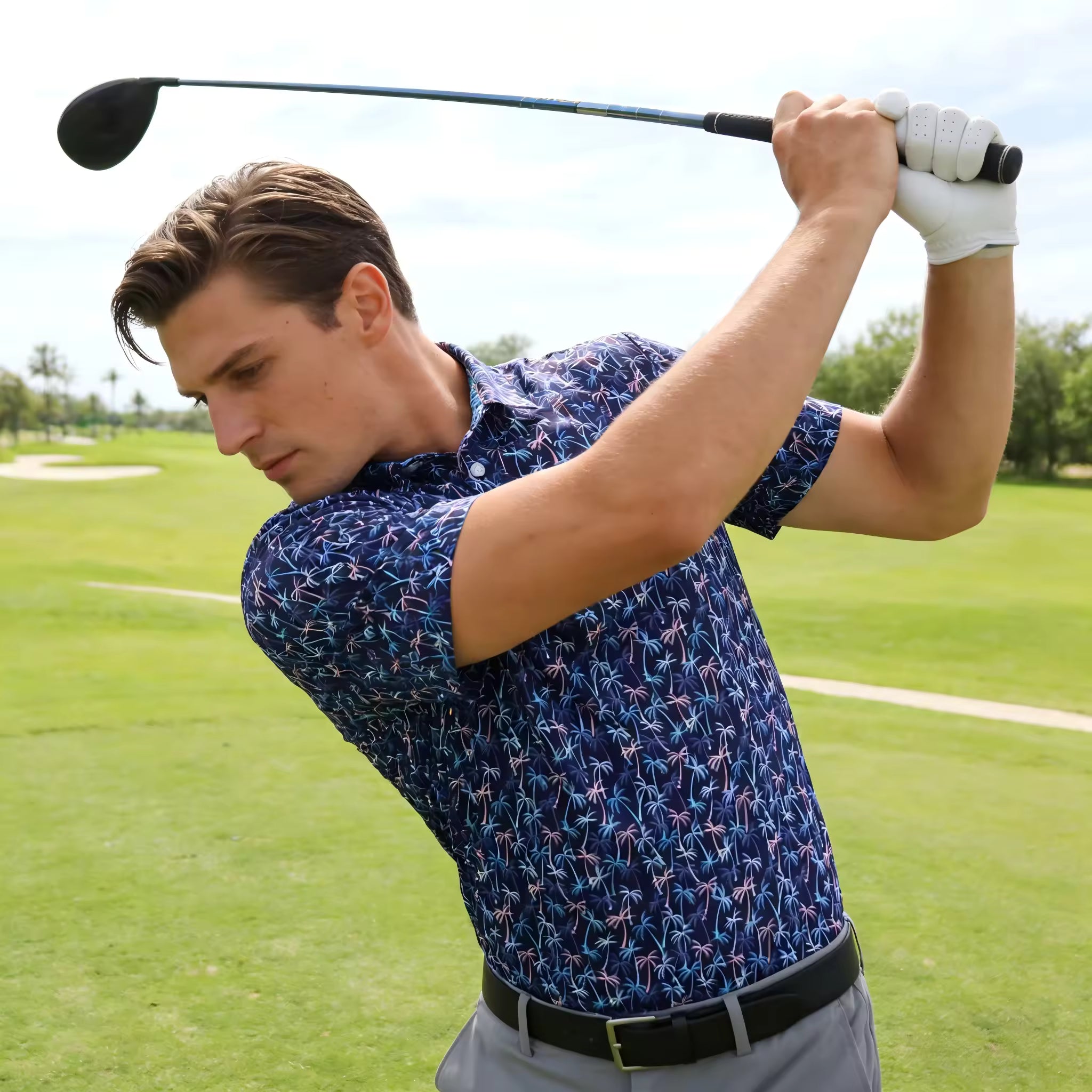 Men's golf tournament custom polo shirts wholesale