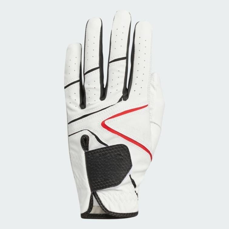 Custom Kangaroo Leather Golf Glove White Red Racing Stripe Design OEM ODM for Golf Clubs