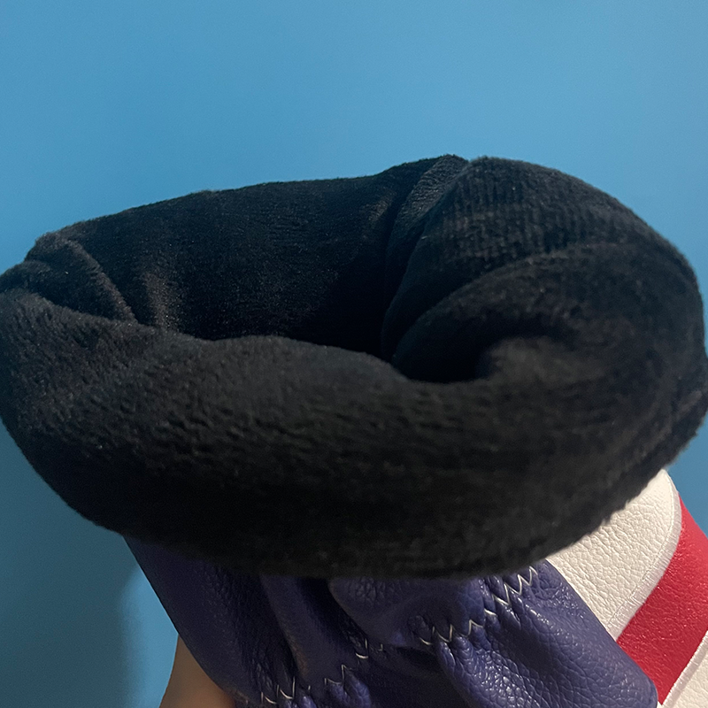 Black plush inner lining of USA golf headcover — soft club protection interior