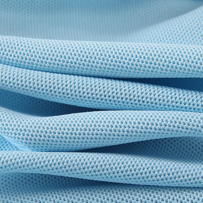 Honeycomb mesh fabric close-up moisture wicking golf polo