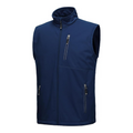 Navy softshell golf vest full zip front view