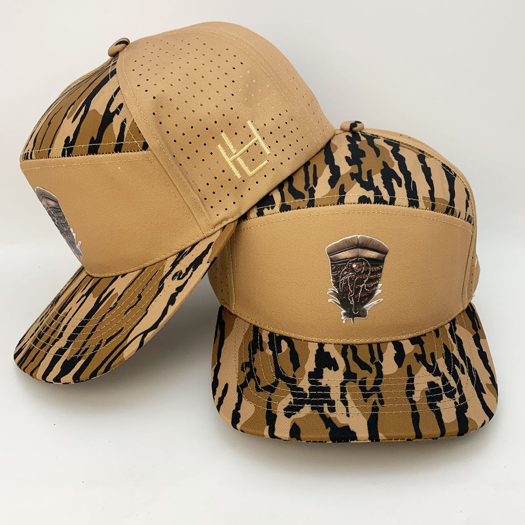 Custom Tiger Camo Trucker Hat with Lion Embroidery